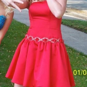 Red Strapless Dress