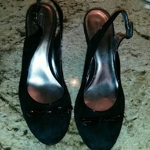 Coach Black Wedge Heels