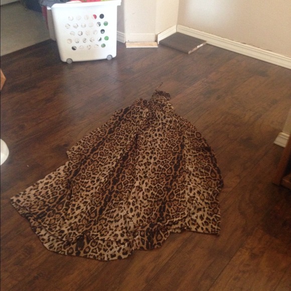 Leopard print maxi dress.