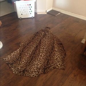 Leopard print maxi dress.