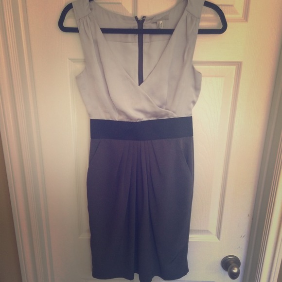 Beautiful silk silver-black banded dress