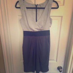 Beautiful silk silver-black banded dress