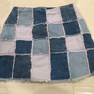 Blue Jean Patch Skirt