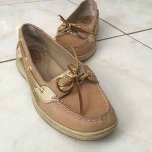 Gold glitter sperry