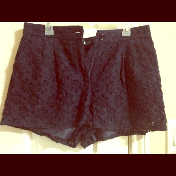 Navy blue lace shorts