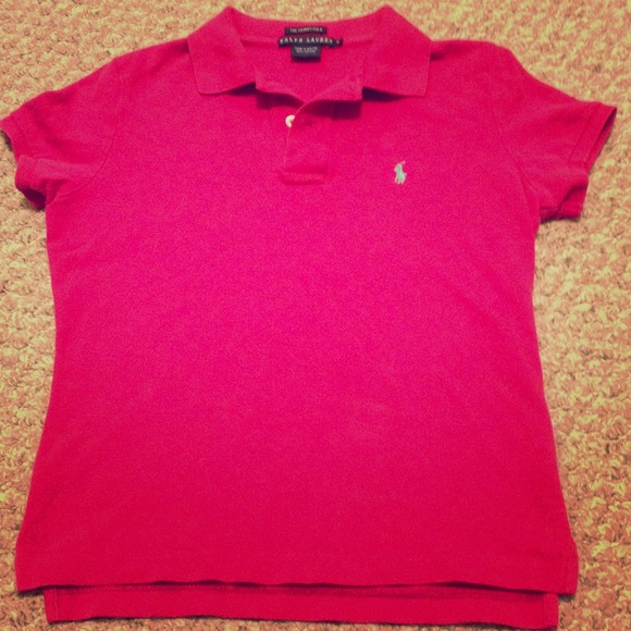 Ralph Lauren pink fushia skinny polo shirt