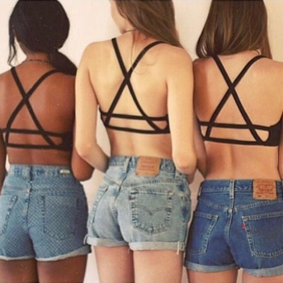 Tops - HOST PICK caged bralette crop top white or black
