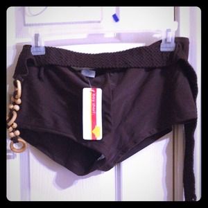 Brown boy short swim bottoms