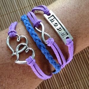Purple infinity bracelet