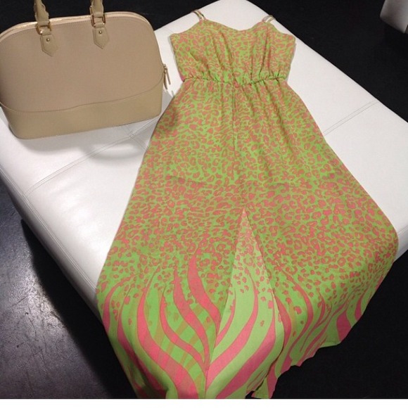 Beautiful pink/green print dress...