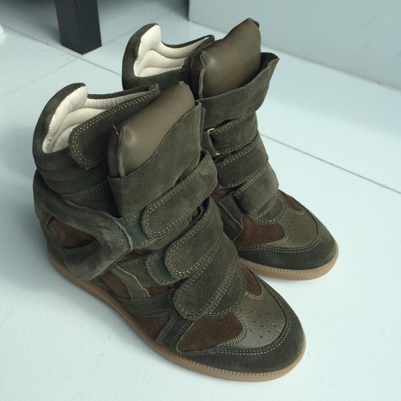 ♦️SOLD♦️Isabel Marant Olive Suede Sneaker Wedge