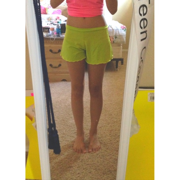 Neon Green Swim Shorts. - Picture 2 of 3
