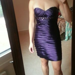 Purple Strapless Dress