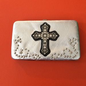 Bejeweled cross wallet
