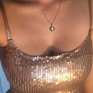 Gold sequined tank