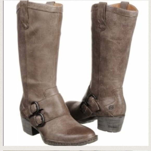 👢Grey BORN Magda Style LEATHER boots Sz 8🌟
