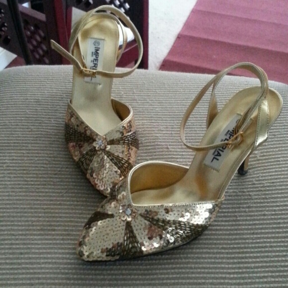 REDUCED!! GOLD SEQUINED ANKLE STRAPS