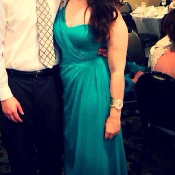 Turquoise Long Formal Dress - Picture 2 of 3