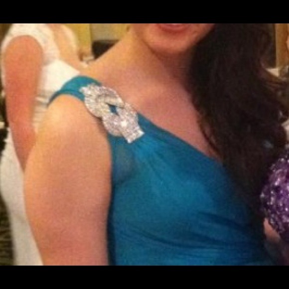 Turquoise Long Formal Dress - Picture 3 of 3