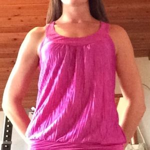 Purplish/pink racerback, banded waist top