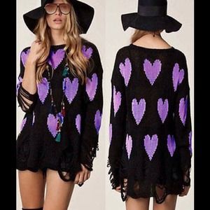 SOLD/Shred The Heart Sweater (Black)