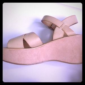 Nude wedges thick sandals
