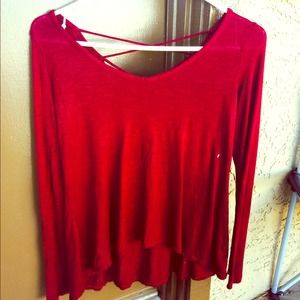 Red long sleeve top