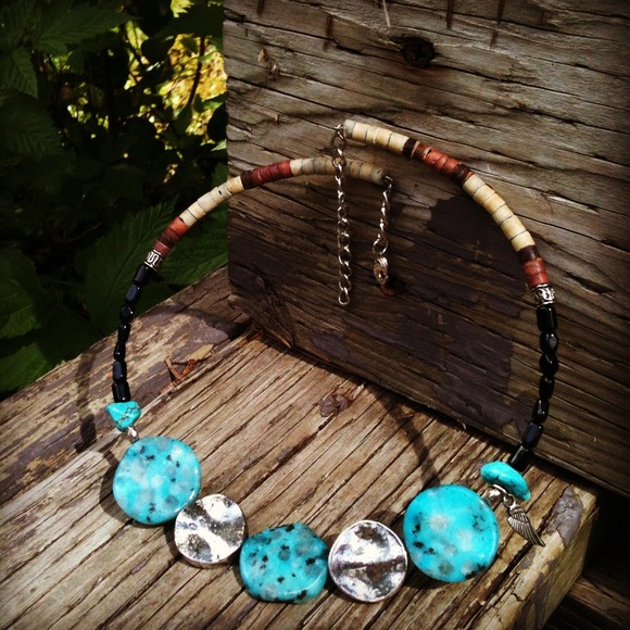 Hand made Sterling Silver & Terquois Choker