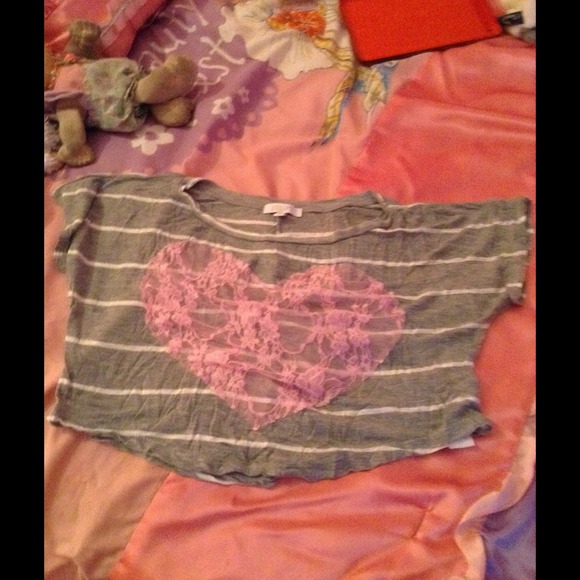 Lace heart crop top