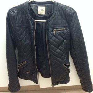 Zara faux leather quilted jacket
