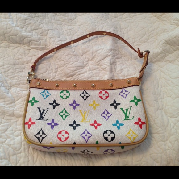 White multicolored Louis Vuitton pochette