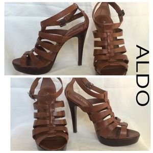 ALDO 'Frogres' leather caged gladiator heels