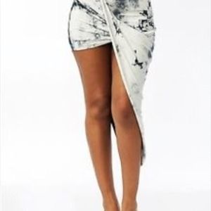 Brand new blue asymetrical, tie-dyed skirt
