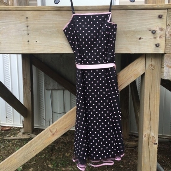 Black and pink polka dot dress