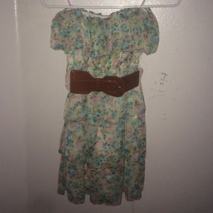 strapless floral dress