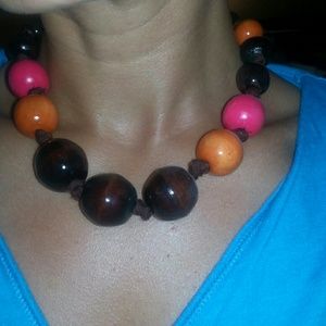 Wood bead necklace