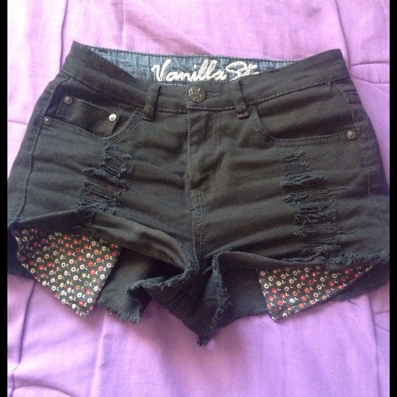 Black high waisted shorts