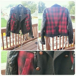 Plaid leather jacket!