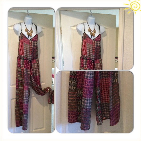 Multi Colored Belted Tank Romper - Picture 2 of 4