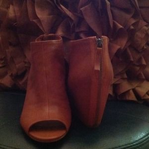 Brand New Caramel Peep Toe Wedges by Nine West (9)