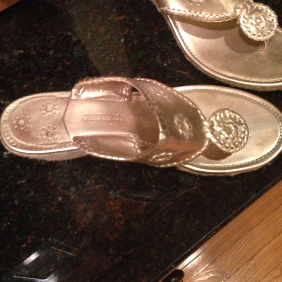 Jack Rogers gold sandals