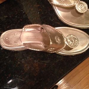 Jack Rogers gold sandals