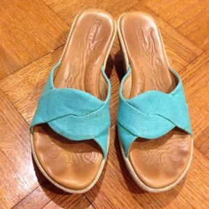 BORN turquoise wedge sandal 7
