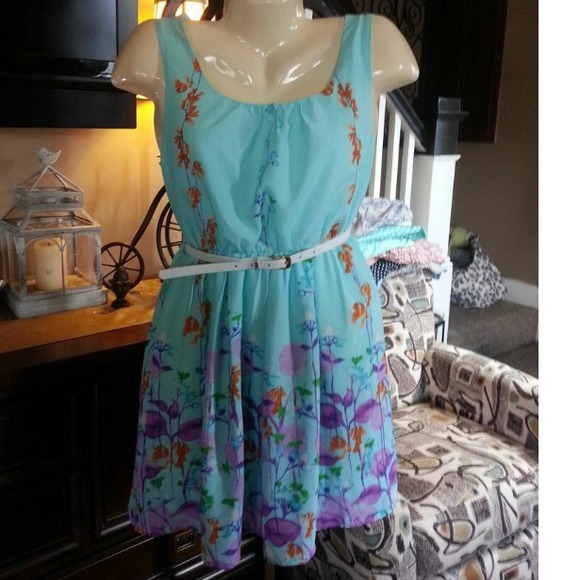 Pink Owl slip dress meadow pattern. Sz Med nwt