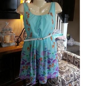 Pink Owl slip dress meadow pattern. Sz Med nwt