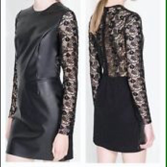 Zara Dresses & Skirts - **ZARA black faux leather/crochet mini dress Zara Dresses & Skirts - **ZARA black faux leather/crochet mini dress