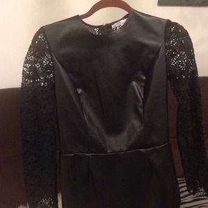 Zara Dresses - **ZARA black faux leather/crochet mini dress Zara Dresses - **ZARA black faux leather/crochet mini dress