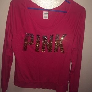 pink long sleeve shirt