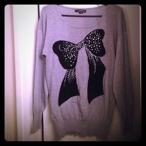 Forever 21 sweater with bedazzled bow