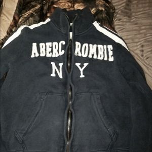 Abercrombie junior navy hooded zip up jacket.